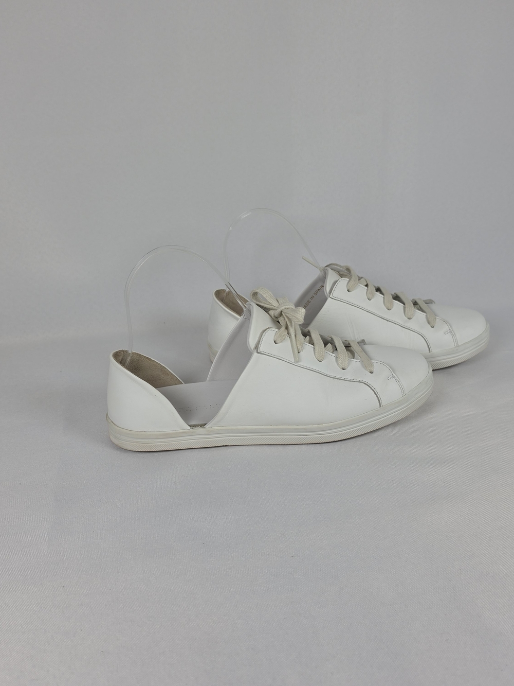 Freda Salvador Eda d'Orsay Cutout Sneaker White Leather Size 8 Womens
